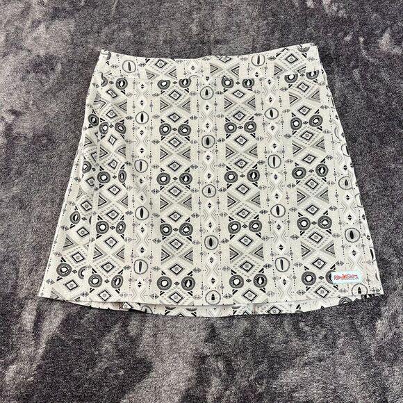 Rip Skirt Hawaii Wrap Skirt L Aztec Tribal Gray Stretch Unlined Mini Swim - Picture 1 of 10